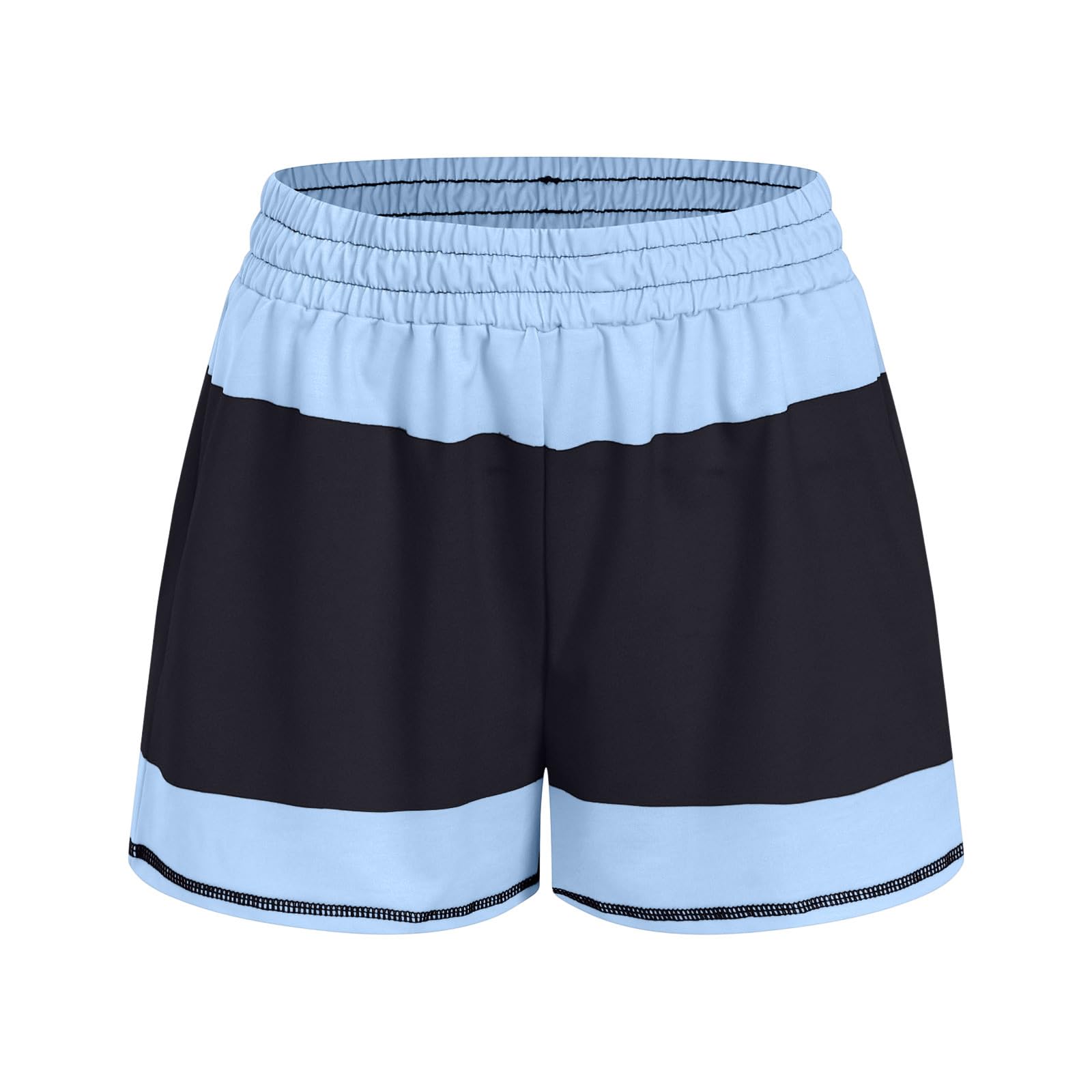Ensemble de détente 2 pièces Femme en Tricot rayé à Manches Courtes Short décontracté l'été Tricot gaufré Chauve Souris Haut Cordon Serrage Taille Rayures Demi Ample Poche Top Short Taille élastique