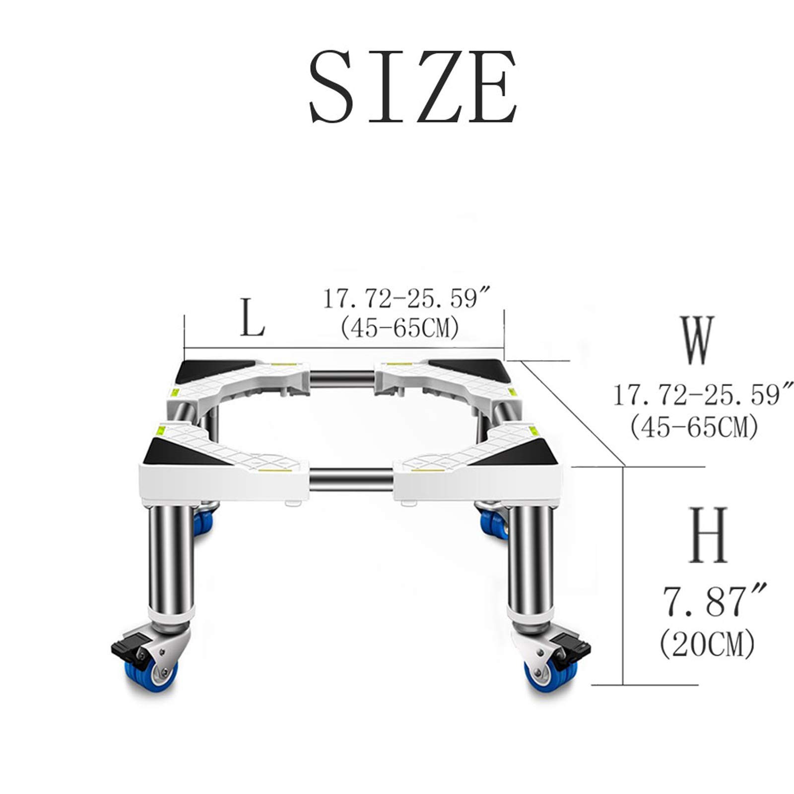 Soporte para Lavadora Base de Lavadora Resistente con Ruedas Base móvil Multifuncional para refrigerador Soporte con Ruedas para refrigeradores Soporte Universal para Secadora 45-6