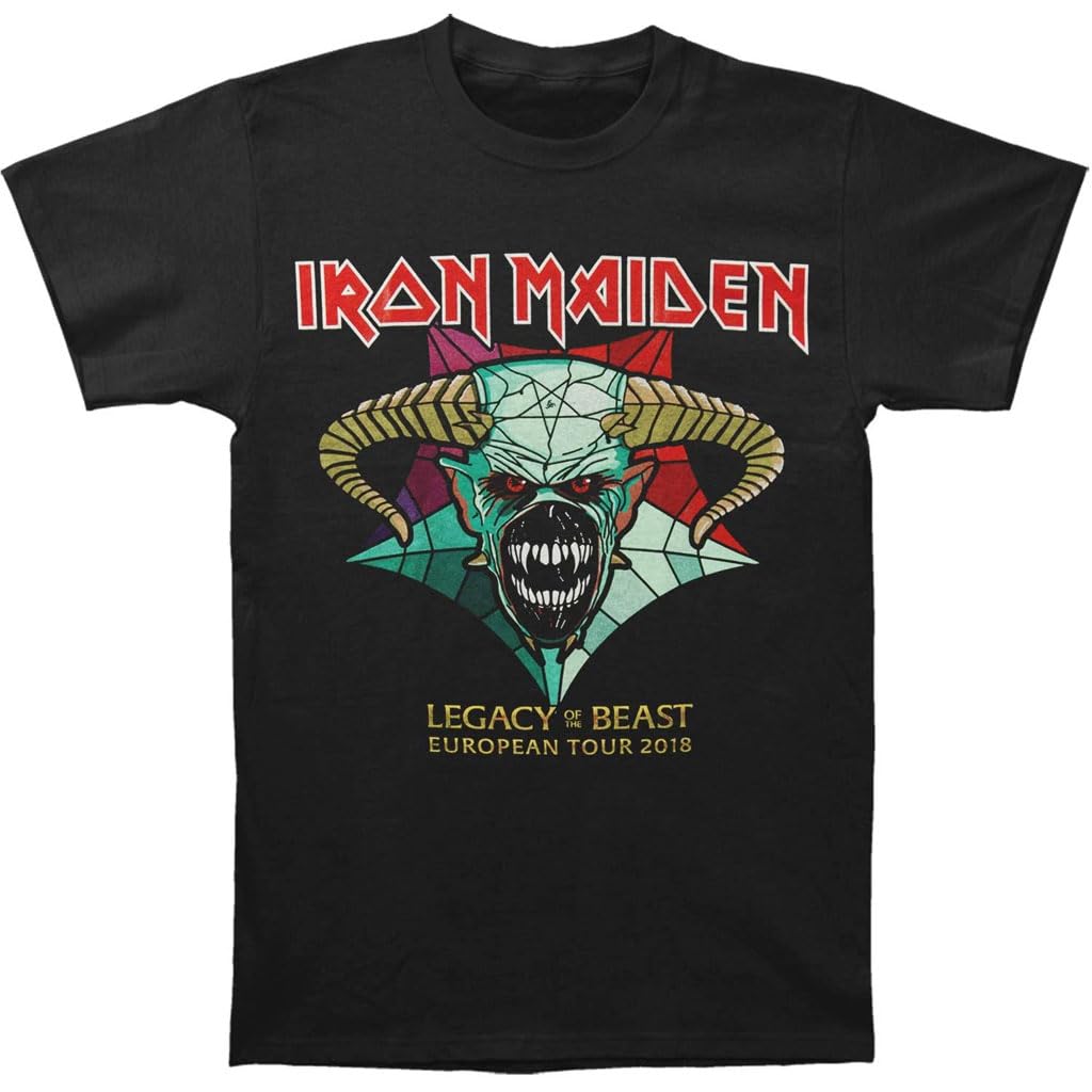 Rock Off Officially Licensed Products Men's Black Rock Off Iron Maiden 'Legacy Of The Beast Tour' T-Shirt (Extra Large)