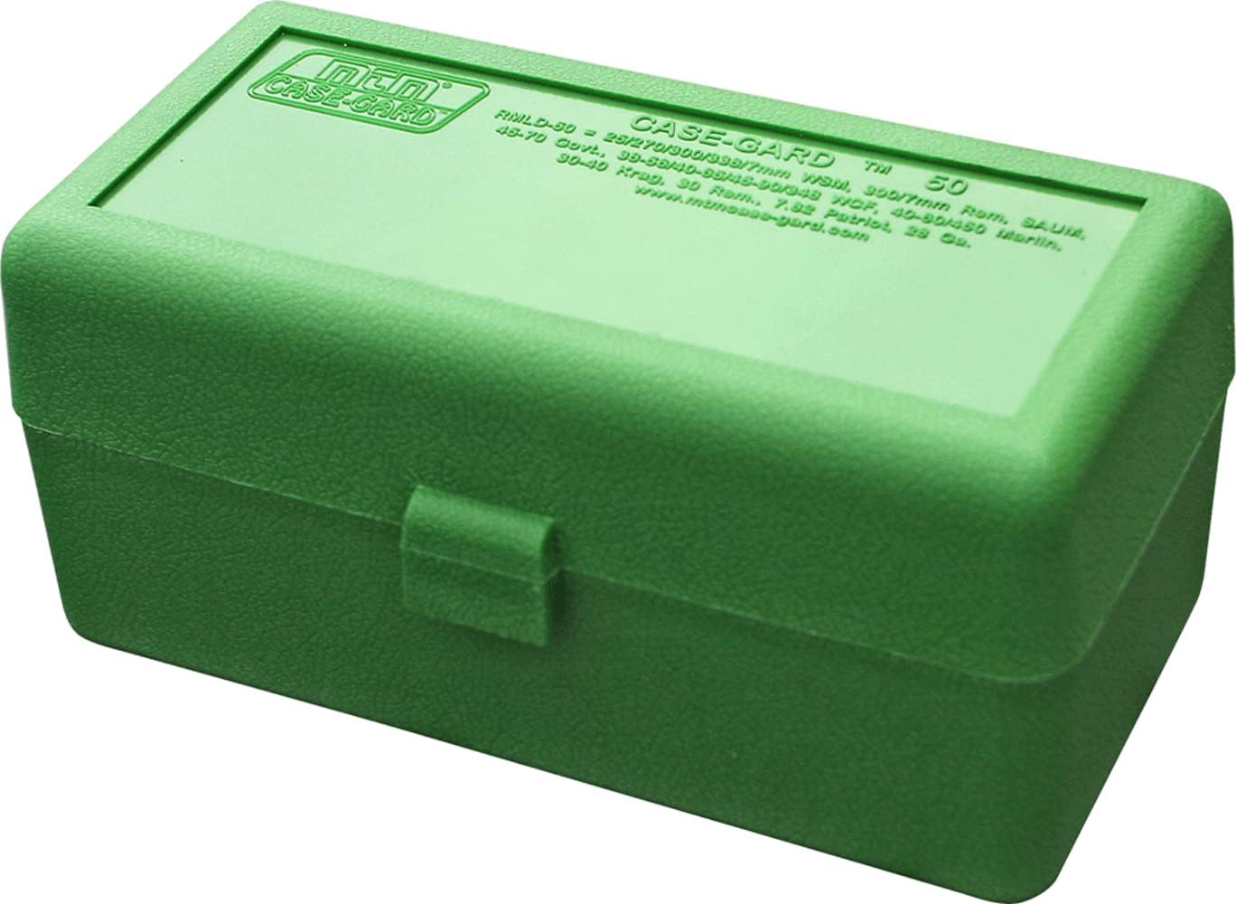 MTM 50 Round Flip-Top Rifle Ammo Box WSM, 45-70 (Green), 3.08-Inch (RMLD-50-10)