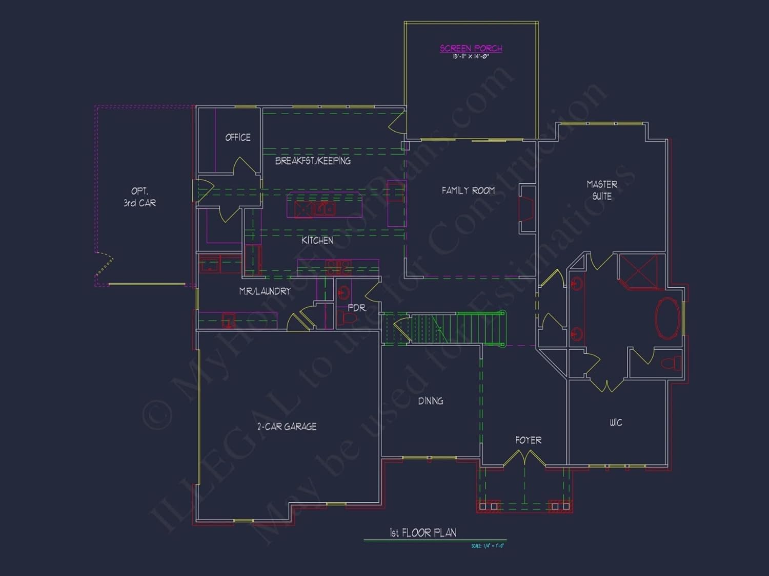 17-1491 HOUSE PLAN - Luxury House Plan with Spacious Floor Plans and CAD Designs