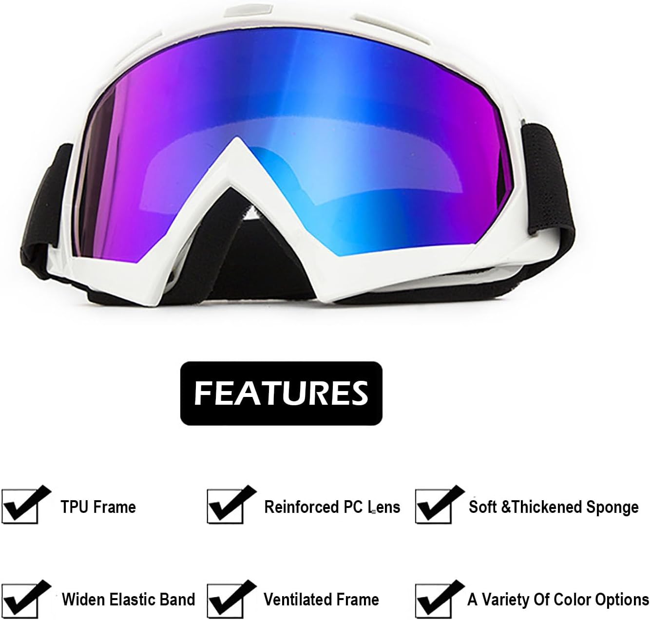 Dirt Bike Motorcycle Goggles with Balaclava Face Cover, Motocross Riding Offroad Glasses for Men Women with Face Mask - Image 3