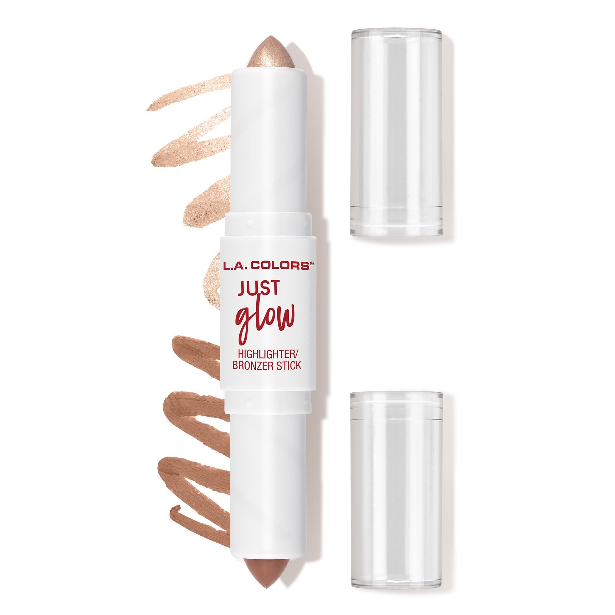 l.a. colors just glow highlighter & bronzer stick – star gaze - 8.5 gm, dual-ended cream contour makeup stick with shimmer finish, blendable & buildable formula, long-lasting, cruelty-free
