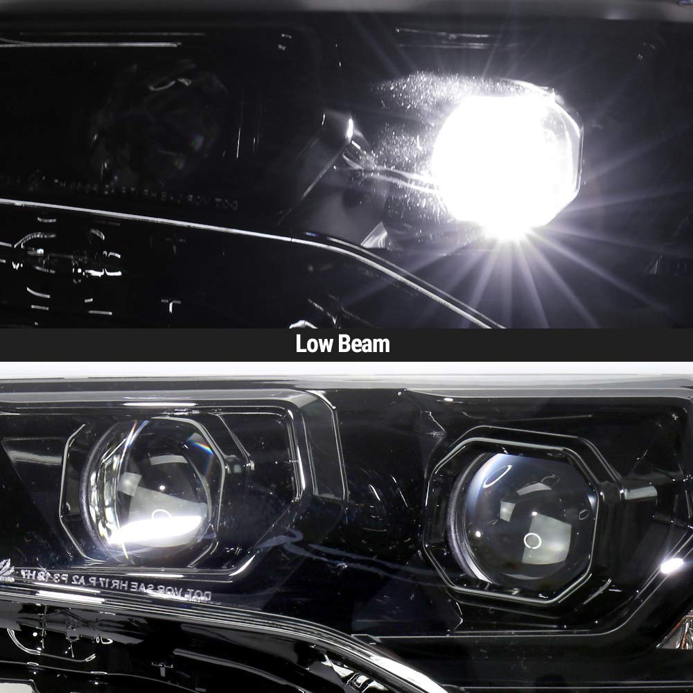 AlphaRex Polished Black Headlight Assembly with H7 LED Bulbs For 1420