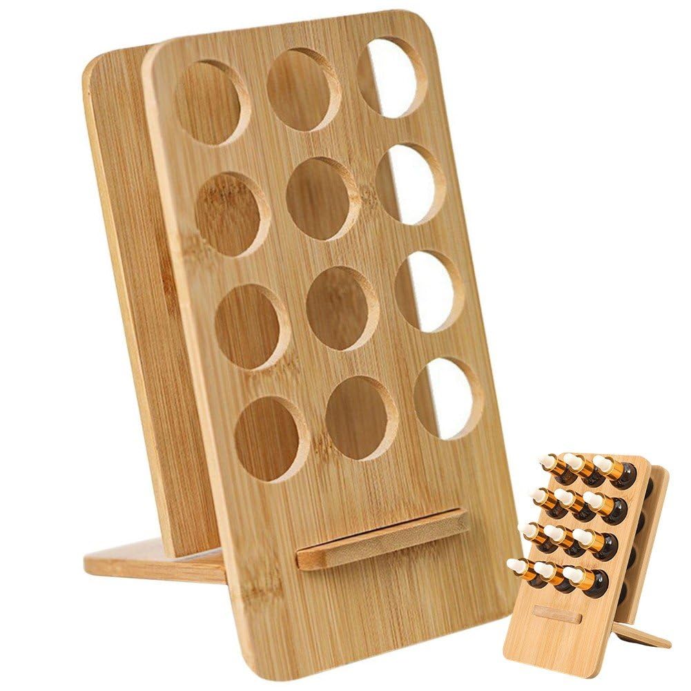 Support en bois pour huiles essentielles présentoir en bambou naturel