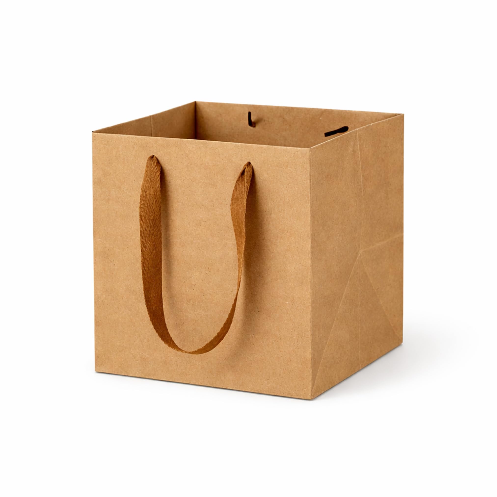 Amazon | レジプロb 厚手 クラフト紙袋 正方形 マチ広 15×15×15cm