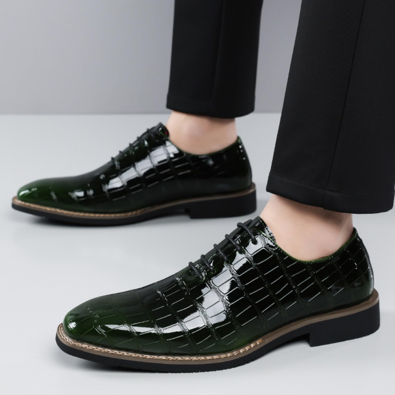 Hixingo Zapatos de Vestir Hombre Piel