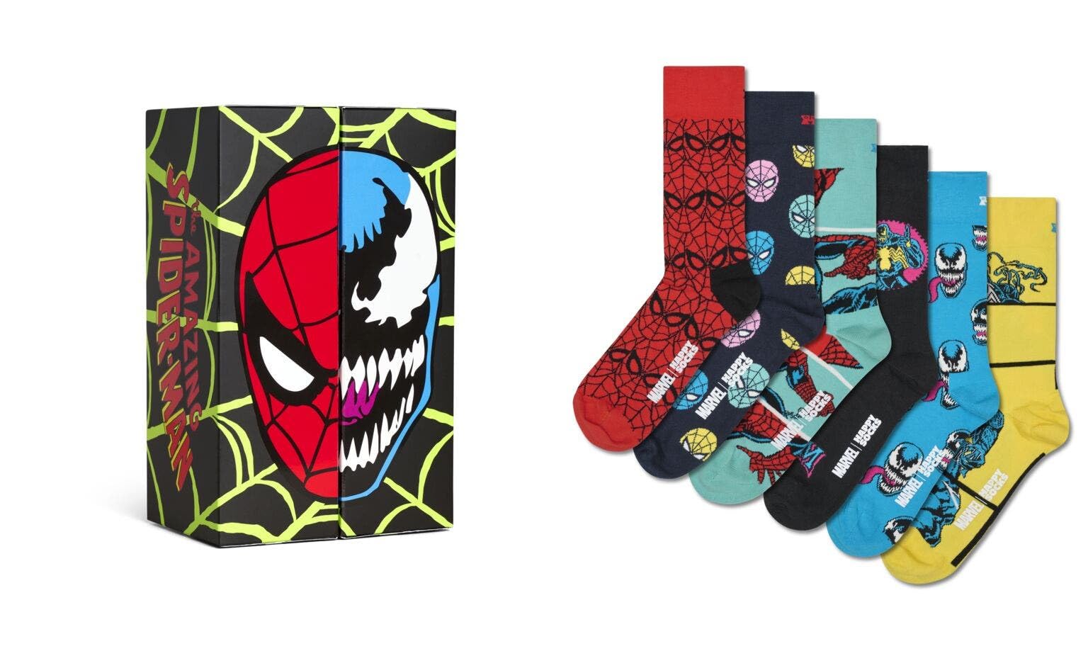 Happy Socks Marvel™ Spider-man 6-pack Socks Gift Set Calcetines Unisex adulto (Pack de 6)