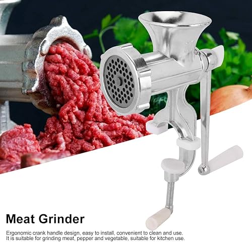 Miniatura 2 de Picadora de carne, herramienta manual, molinillo de carne de aleación de aluminio, picadora, máquina de manivela y molinillo de carne, accesorios de