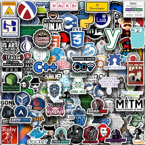 100 PCS Programming Stickers for Developers, Coders, Programmers, Hackers, and Engineers | Laptop Decals for Tech Enthusiasts
