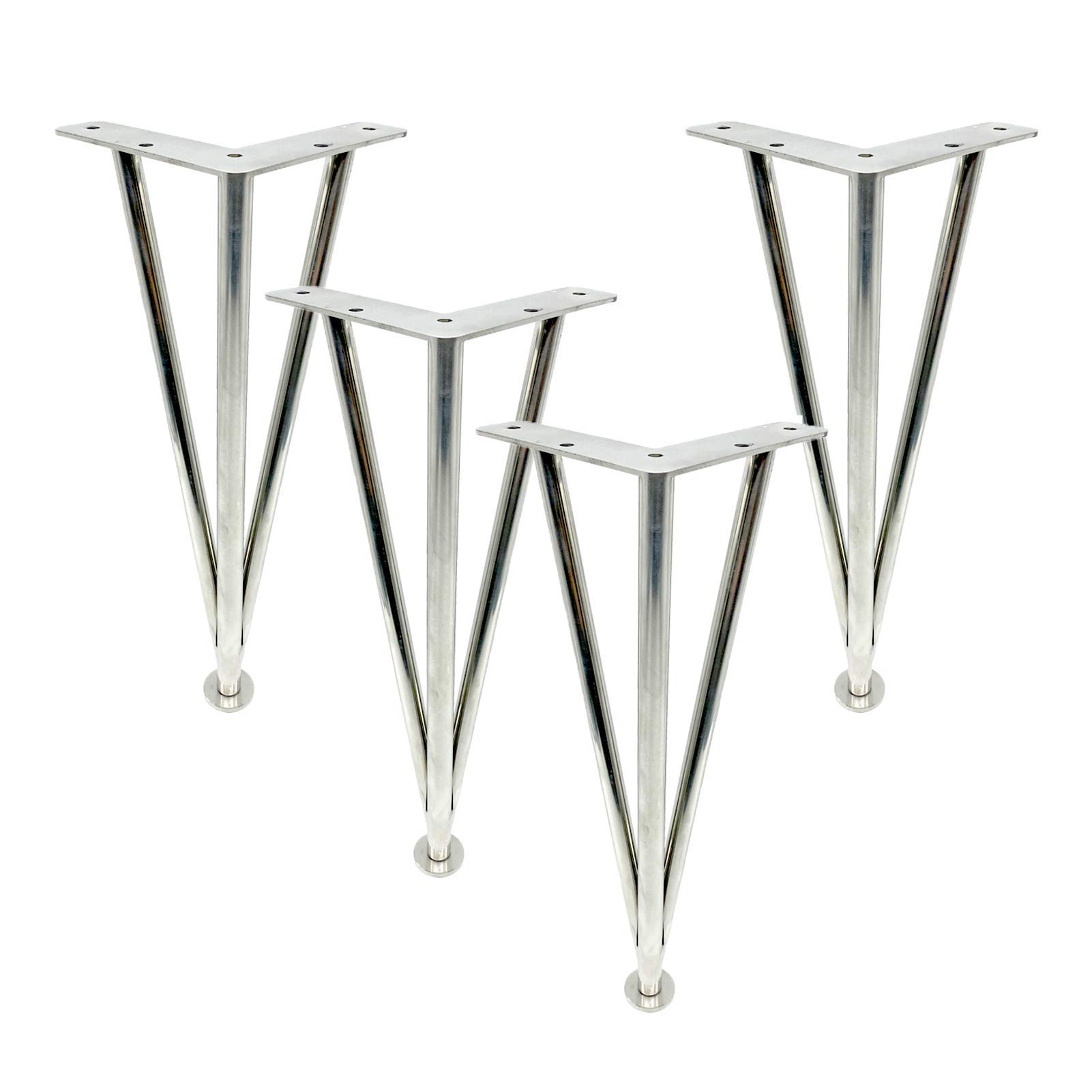 4 Pezzi di mobili Piedini Regolabili in Metallo Gambe per mobili in Acciaio Inox Gambe di Supporto per mobili triangolari Divano Letto mobili Pesanti per Letti, armadi, tavoli e al