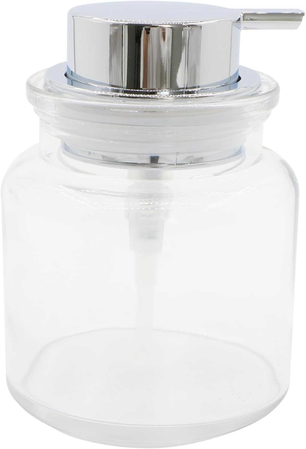 Dispensador de jabón de vidrio para cocina, bomba a prueba de óxido, dispensador de líquido recargable, elegante encimera de baño o cocina,