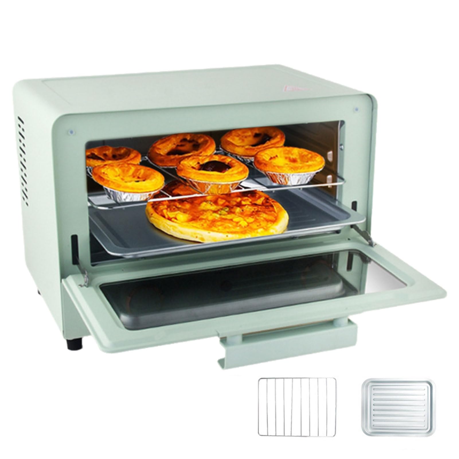 Mini Piekarnik, Piekarnik Konwekcyjny Z Regulacją Temperatury, Piekarnik O Dużej Pojemności 14 L, Toster Blatowy, Kompaktowy Piekarnik Do Gotowania Ryżu