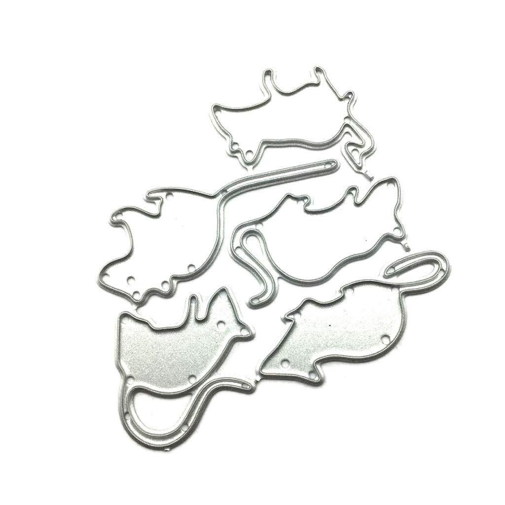 Maxtonser Mouse Animal Cutting Dies Carbon Steel Die Cut Templates Metal Embossing Templates for Scrapbooking Card Making Album