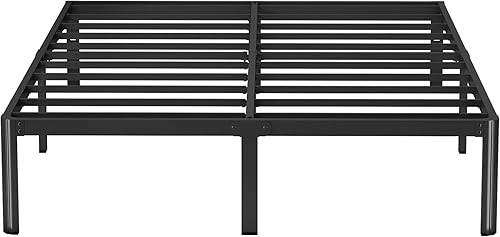 Miniatura 8 de Base de cama matrimonial de 14 pulgadas, no necesita somier, marco de cama de plataforma de tamaño matrimonial resistente con patas de esquina