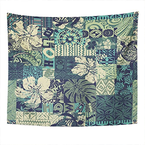 Shenywell Abstract Vintage Tapa Tapestry Wall Hanging 50 x 60 Inch