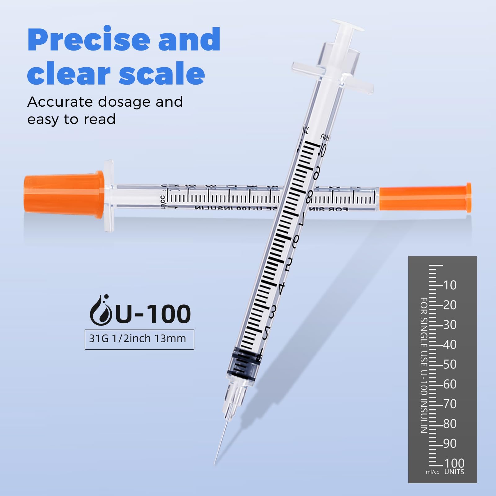1ml Syringe with Needle,Syringes 29G 1/2