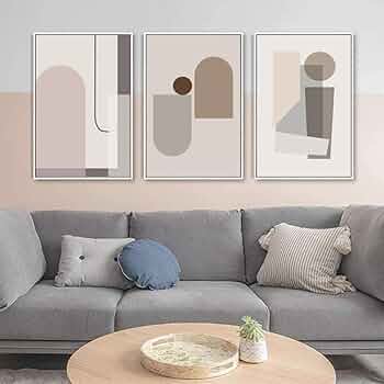 Amazon.co.jp: モダン幾何学的抽象的絵画インテリア北欧ポスター