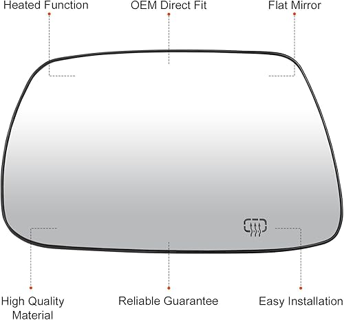 Miniatura 4 de Espejo lateral del conductor de repuesto para Jeep Grand Cherokee 2005 2006 2007 2008 2009 2010 Espejo calefactable lateral izquierdo reemplazo
