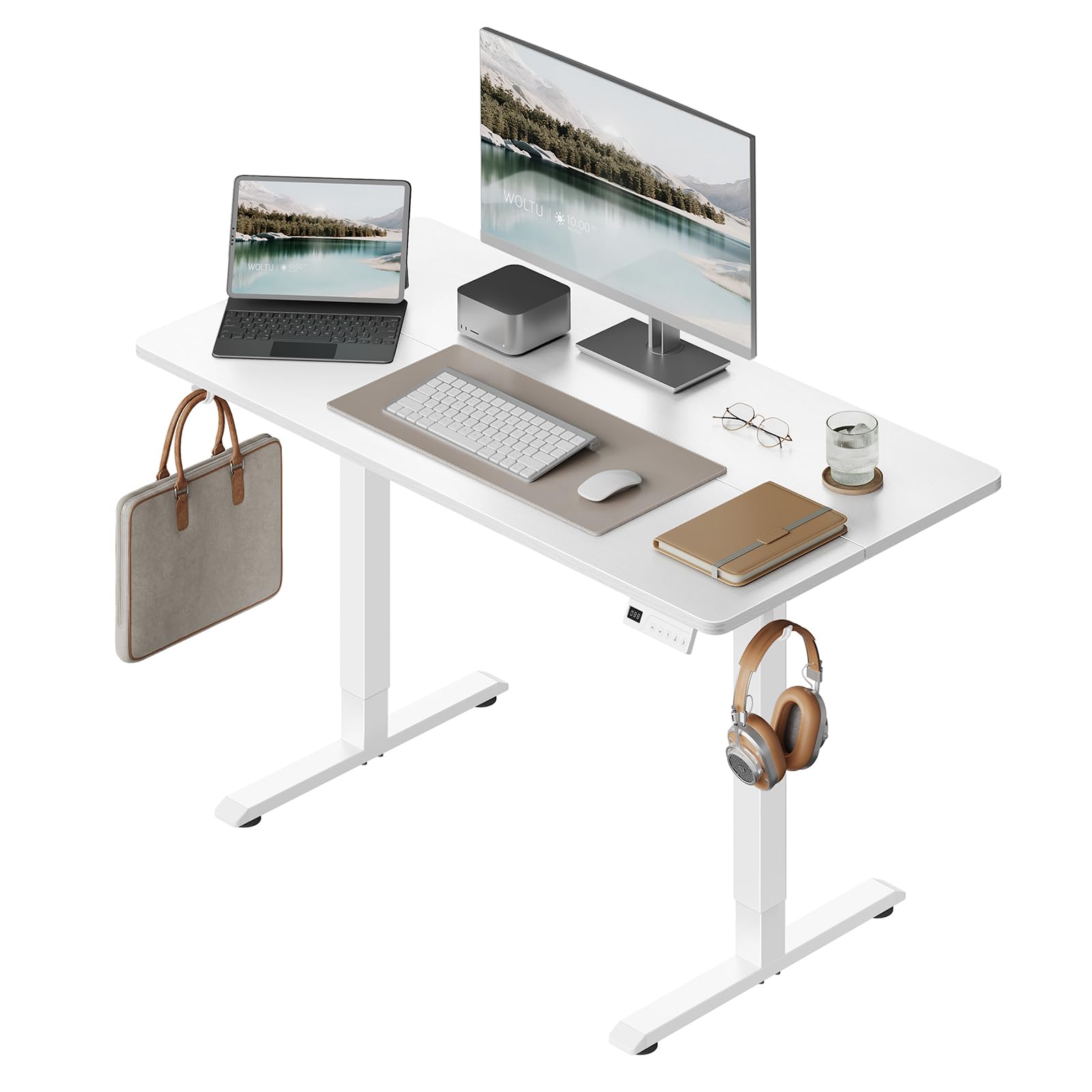 WOLTU Höhenverstellbarer Schreibtisch Elektrisch mit Memory-Funktion & Kollisionsschutz, 80kg Tragkraft, Leise, Computertisch für Homeoffice Arbeitszimmer