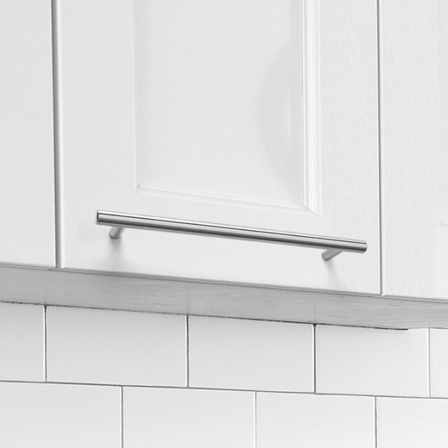 10 maniglie per mobili in argento, maniglie per mobili in acciaio inox, per mobili da cucina, 96 mm, distanza tra i fori, lunghezza totale 150 mm, acciaio inox spazzolato, colore
