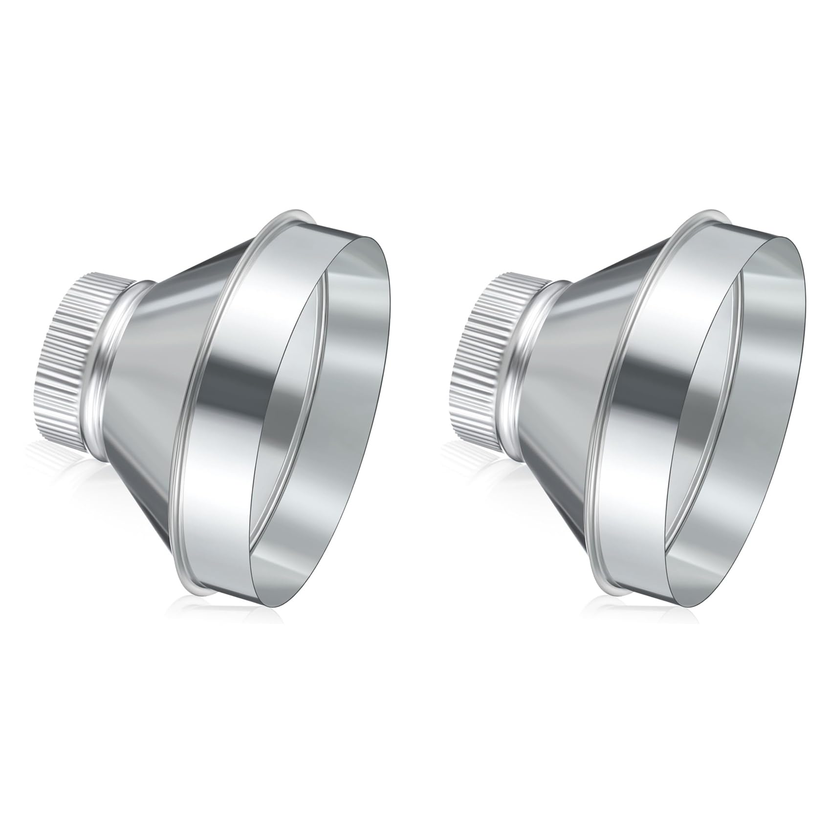 Jnchdghwa Silver 2Pcs 8 Inch To 4 Inch Duct Reducer Increaser Galvanized Steel Air Duct Adapter Round Crimped Pipe Connector