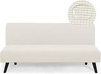 Vista 9 de Funda impermeable para futón sin brazos, funda de colchón para sofá cama, tamaño matrimonial, protector de muebles suave y elástico para mascotas