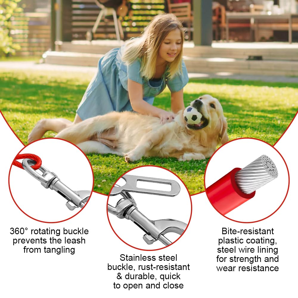 2 Pezzi Guinzaglio per Cani Prova di Masticare, 40 cm Cintura di Sicurezza per Cani Auto, Cavo per Legare Il Cane, Guinzaglio Retriever Resistente per Cuccioli, Cane di Piccola e Media Taglia