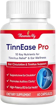 Tinnitus Relief Capsules for Ringing Ears - Tinnitus Supplement, Extra Strength Formula with Flavonoids, High-Potency B12 & Phosphatidylserine, Supports Inner Ear Wellness, 60 Capsules