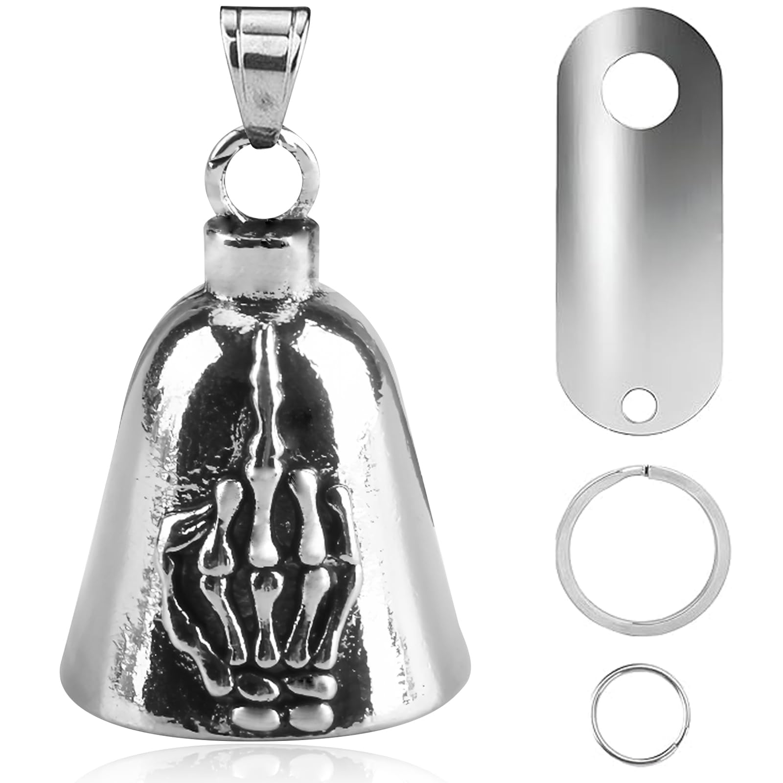 vvag Motorcycle Bell Durable Guardian Angel Bell Hanger Biker Bell with Keychain Ring Motorcycle Accessories for Women