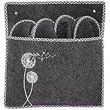 filztaschen nähen EXTRA: verstärkte Sohle ONVAYA Gästepantoffel Pusteblume Grau  5er Set  Gästehausschuhe  Pantoffeln  Filzpantoffel