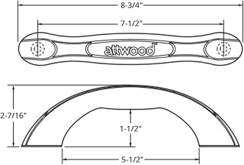 Vista 4 de Attwood 2050-5 Mango ergonómico de vinilo de una sola pieza, acabado blanco