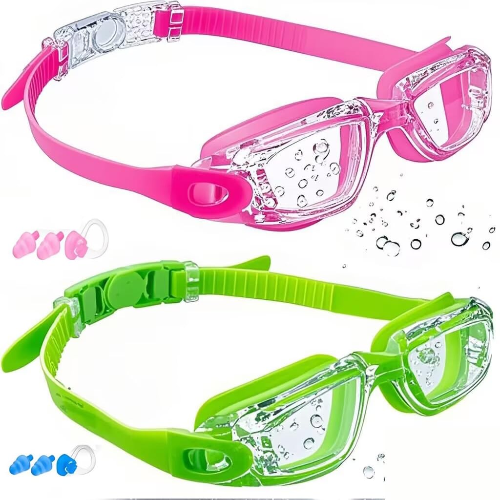 faliring Kids Swimming Goggles 2 Packs Swim Goggles for Kids, Children, Boys, Girls, and Teens Age 3-16, Glasses Water Sports Swimming Goggles Gifts for Girls Boys — image 1