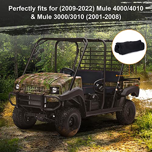 Image of BORDAN UTV Waterproof Seat Cover for Kawasaki Mule 2009-2024 4000 4010, Heavy Duty 1680D Seat Covers for UTV Kawasaki Mule 2001-2018 3000 3010 Full Protection Outdoor (2 PCS)
