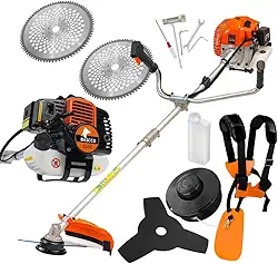 Roçadeira A Gasolina De Grama Multifuncional Aparador Profissional Bi-partido 2 Tempos Bsc-52, 52 Cilindradas 2.5hp - Bascco