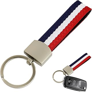 Porte-clés drapeau de la France, drapeau français porte-clés en toile et anneau en métal, pas facile à casser, tendance, inoxydable et résistant à la lumière