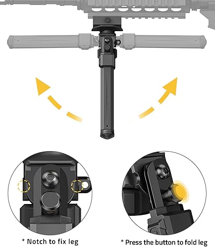 Miniatura 3 de CVLIFE Rifle Bipods, Picatinny Bipod for Rifle for Sling Stud Bipod with Adapter for Hunting and Shooting