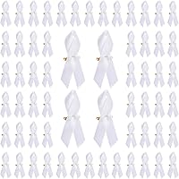 Vista 20 de WANDIC Alfileres de satén de cinta de poliéster, alfileres de cinta de concientización sobre el cáncer, broche de conciencia de fe de esperanza