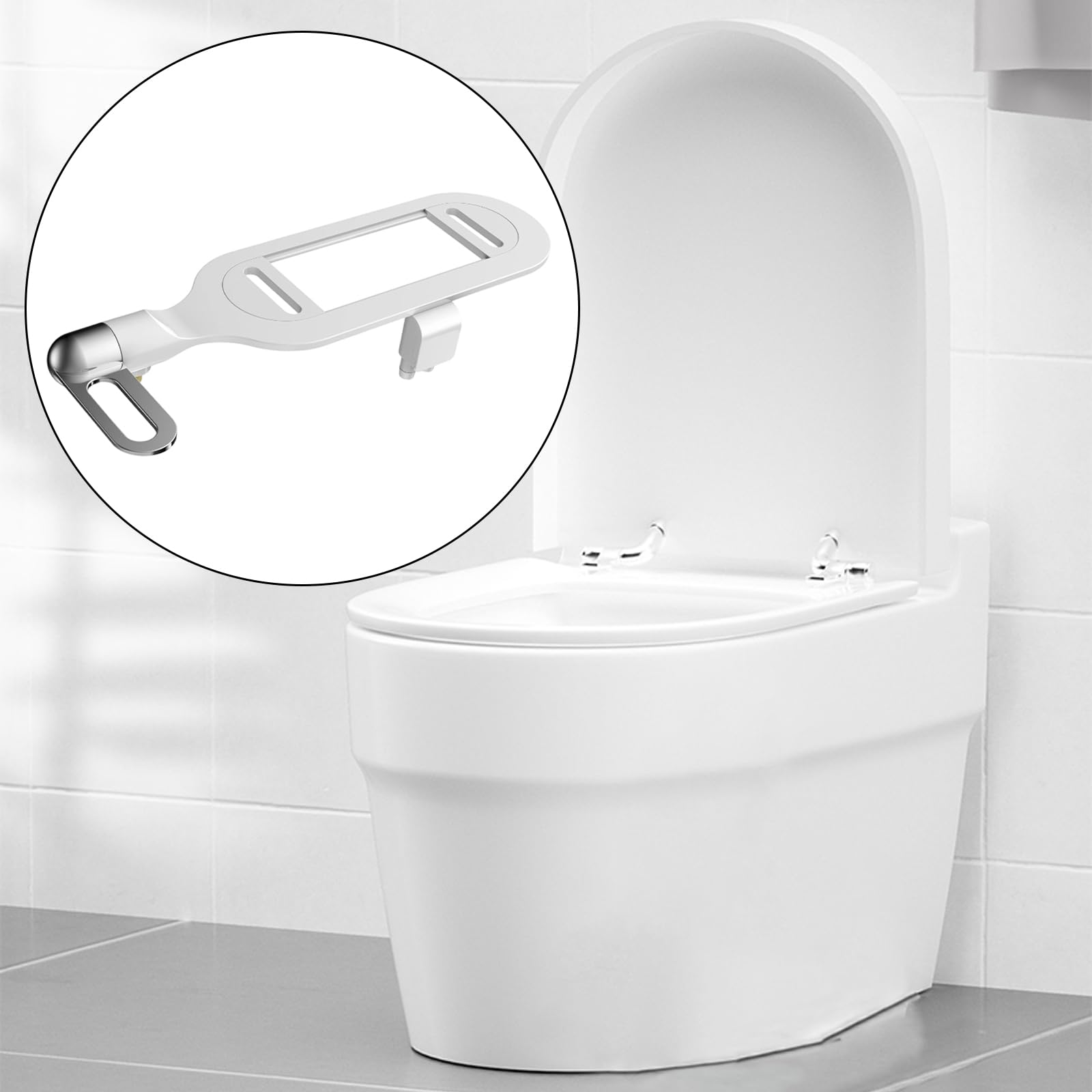 Accesorio delgado para bidé para inodoro, modo dual, fácil control de presión para personas mayores, solución de higiene cómoda, presión de agua ajustable, ecológica, actualización de baño