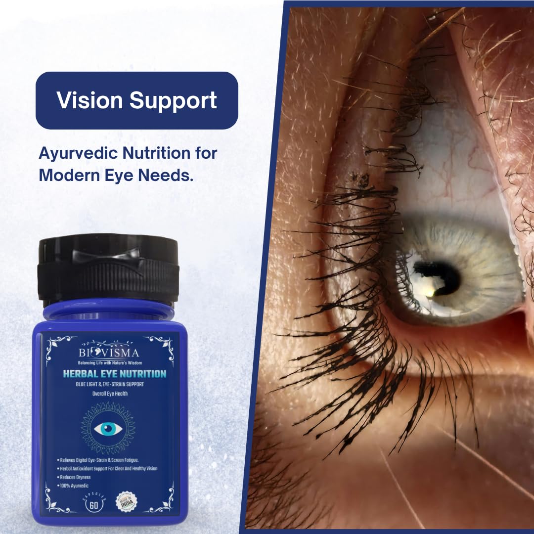 Herbal Eye Nutrition | Protects Eyes from Strain & Blue Light | Supports Clear Vision & Eye Health | Reduces Dryness & Irritation | 60 Capsules — Amazon image 5