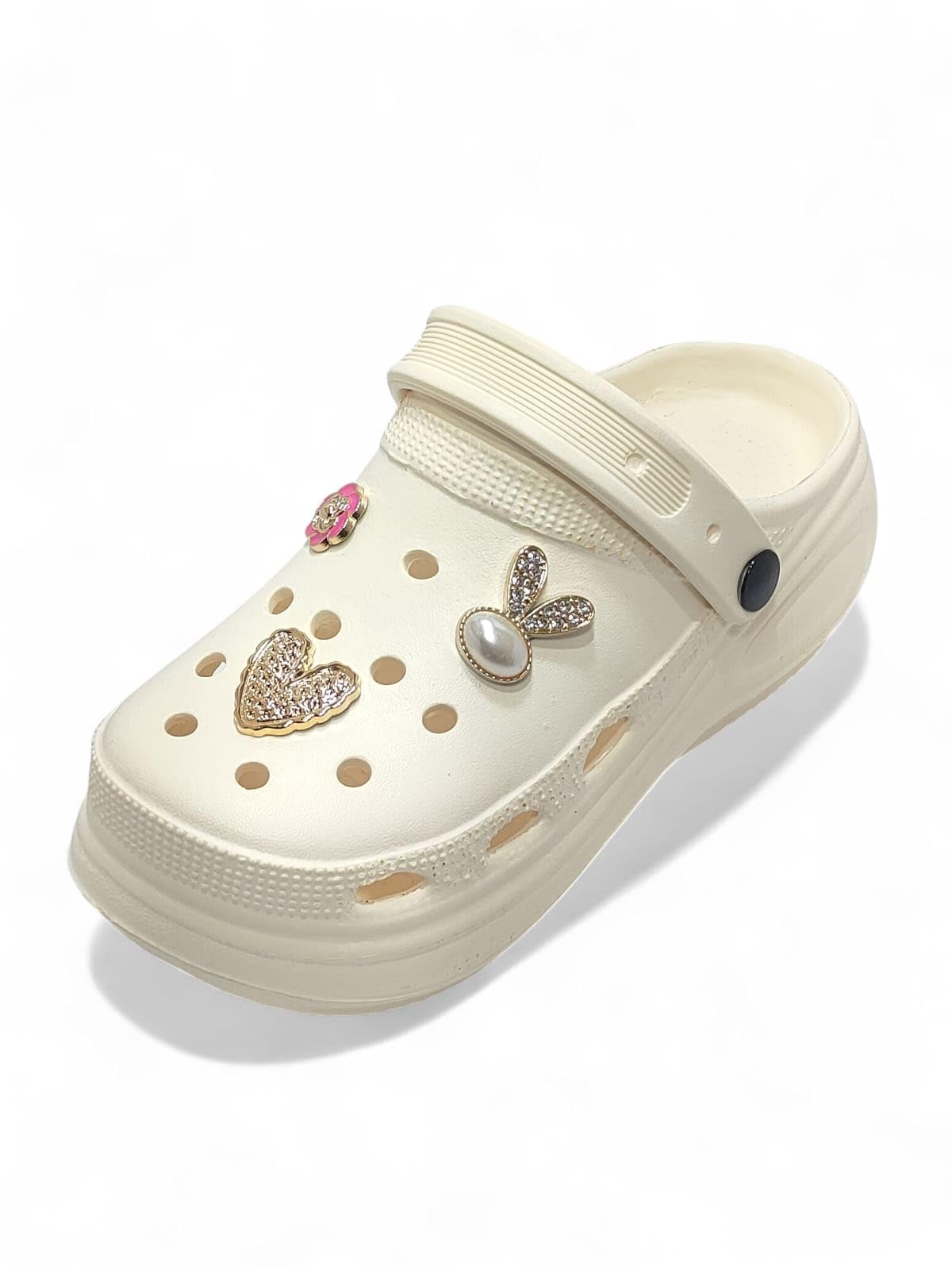 Fashionable Comfortable Lightweight Platform Heels Clogs for Women's | Cushioned Footwear | Lightweight Slip-ons | Waterproof Sandals for Women (Cream)-image-28