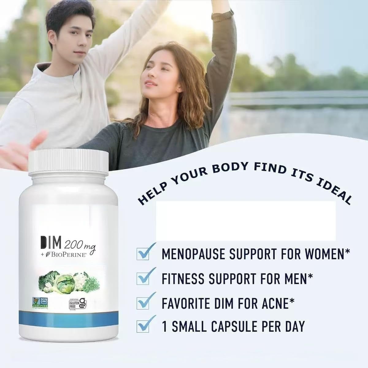 𝑫𝑰𝑴 200- Equilibrio de estrógeno, alivio hormonal de la menopausia, para mujeres y hombres, sin OGM, vegano