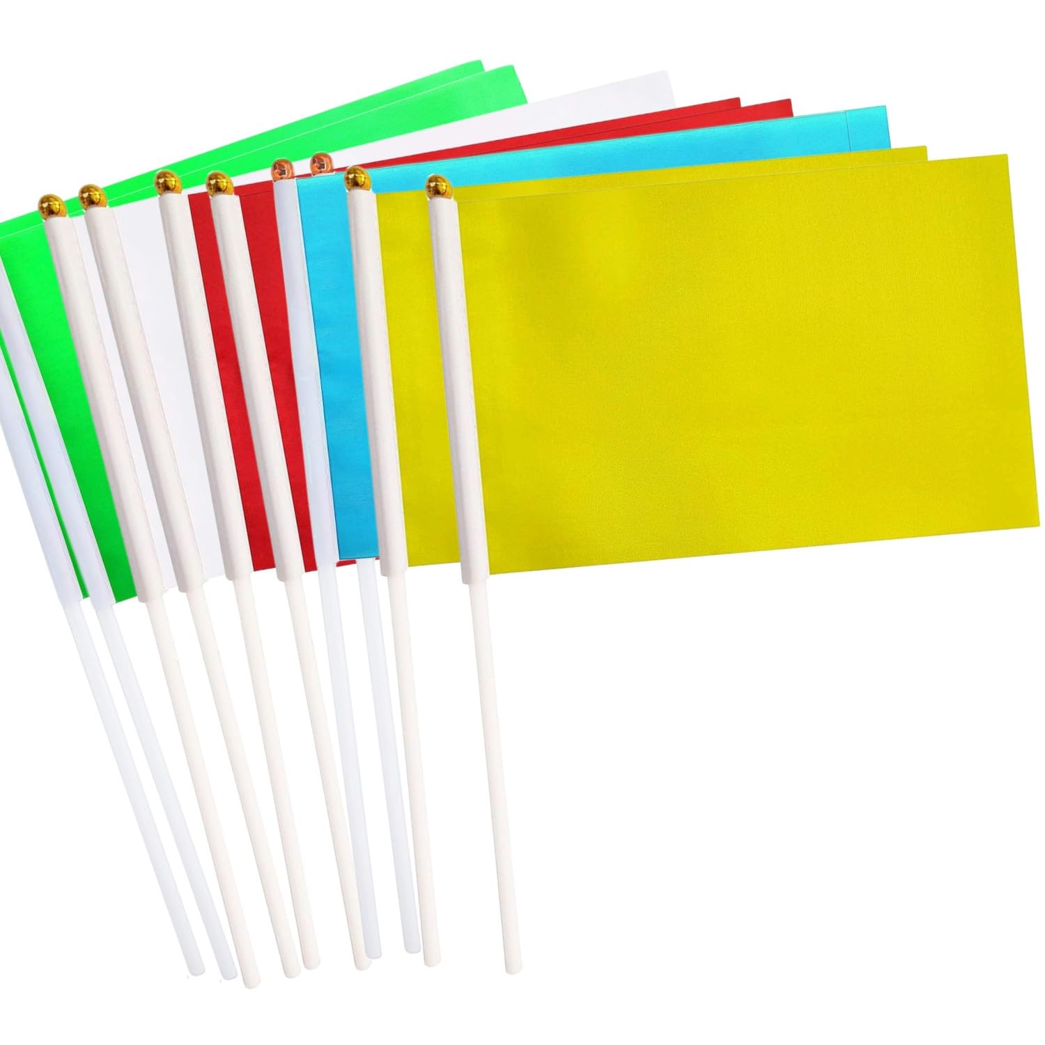 Petits drapeaux colorés en lot de 100 pour défilés et bannières d'événements 14x21 cm