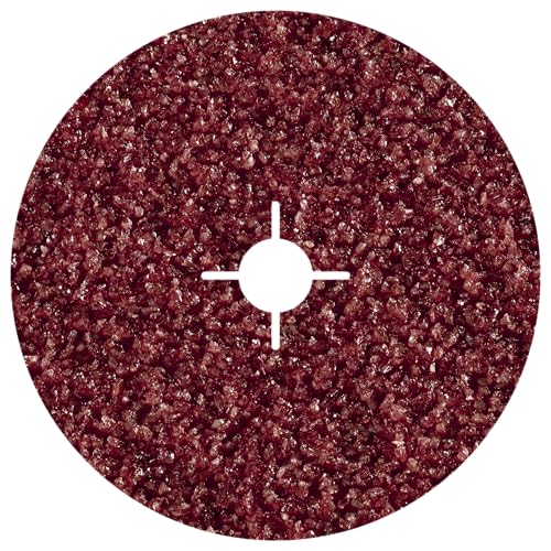 wolfcraft 5 Fiberschleifscheiben für Winkelschleifer - Körnung 24, Durchmesser 125 mm - 2466000 - Grobschliff von Metall