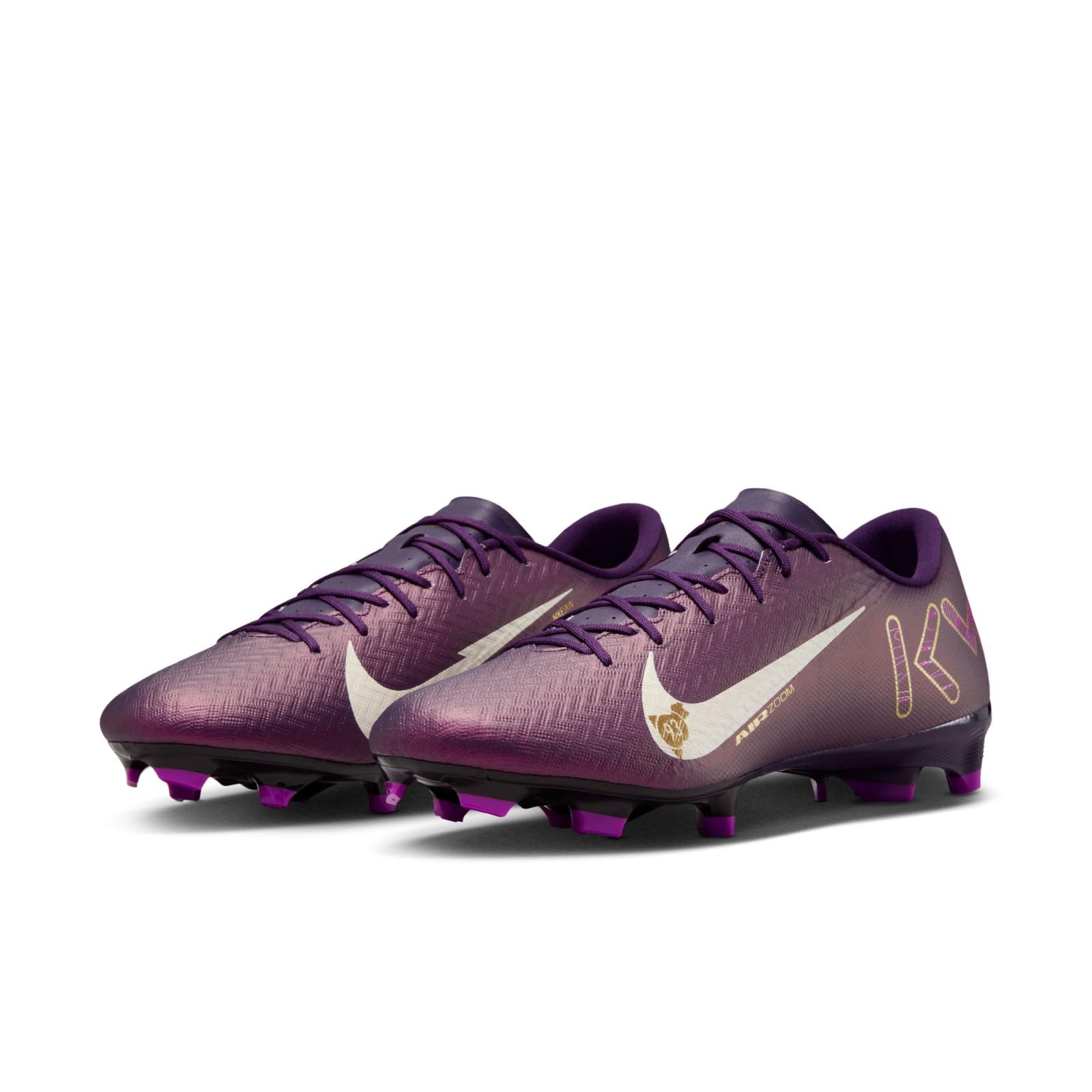 Nike Mercurial Vapor 16 Academy Kylian Mbappe MG Low-Top Soccer Cleats (FQ8377-500, Grand Purple/Pale Ivory) Size 7.5