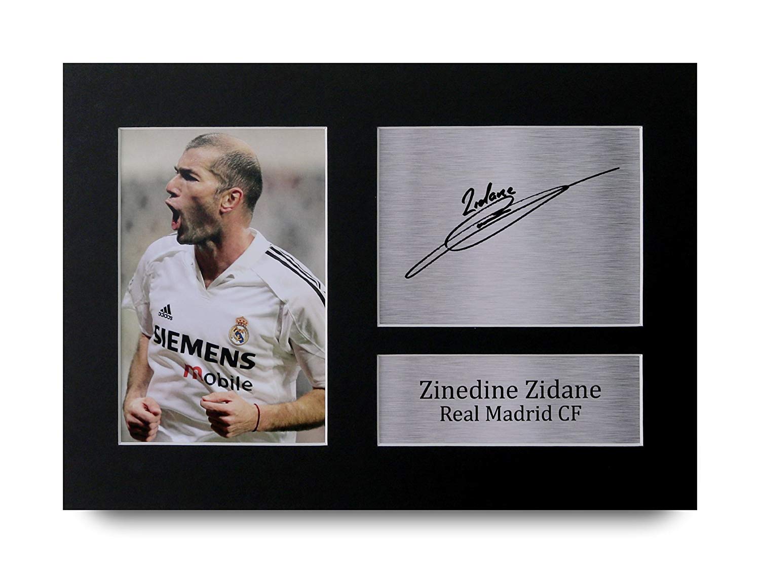 HWC Trading Zinedine Zidane Gift Signed A4 Printed Autograph Real Madrid Gifts Print Photo Picture Display