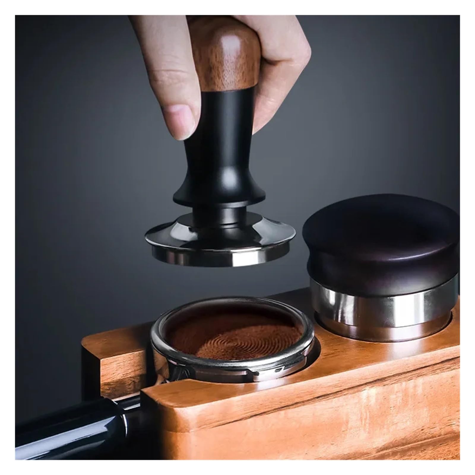 Pressino espresso di ricambio a pressione costante, noce, 51/53/58mm