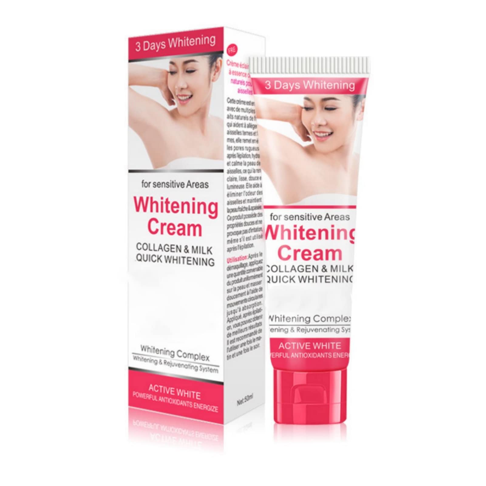 Underarm Whitening Cream, Intimate Skin Whitening Cream for Underarms Intimate Regions Body Care Essence Melanin Removal, Bleaching Cream for Dark Skin and Private Parts (50ml)