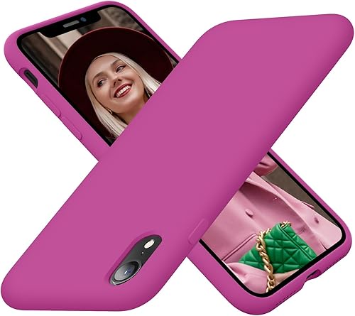Cordking Funda diseñada para iPhone XR, funda de silicona ultra delgada a prueba de golpes con forro de microfibra suave antiarañazos, 6.1 pulgadas,