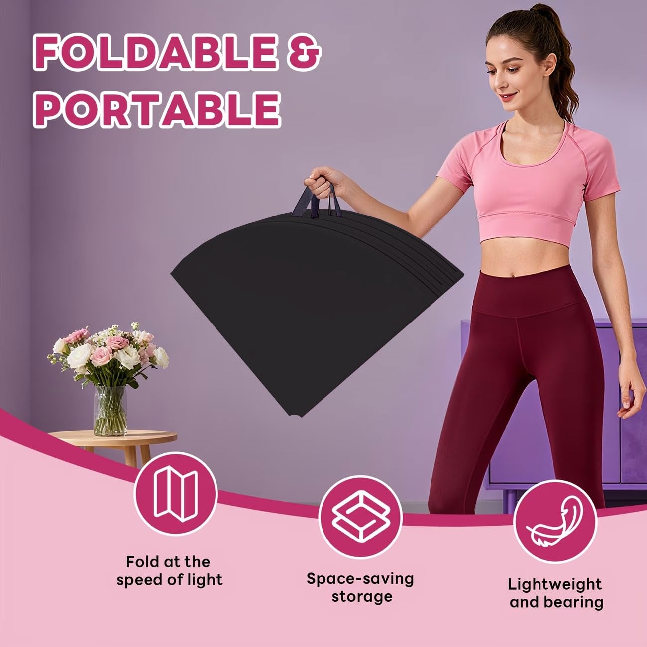 Tappetino Per Pole Dance, Tappetino Protettivo Rotondo Per Pole Dance, Tappetino Fitness Antiscivolo, Spessore 3 Cm/5 Cm/10 Cm Per Studio Di Danza, Allenamento A Casa, Pole Dan(Size:150×10cm（59×4in）)
